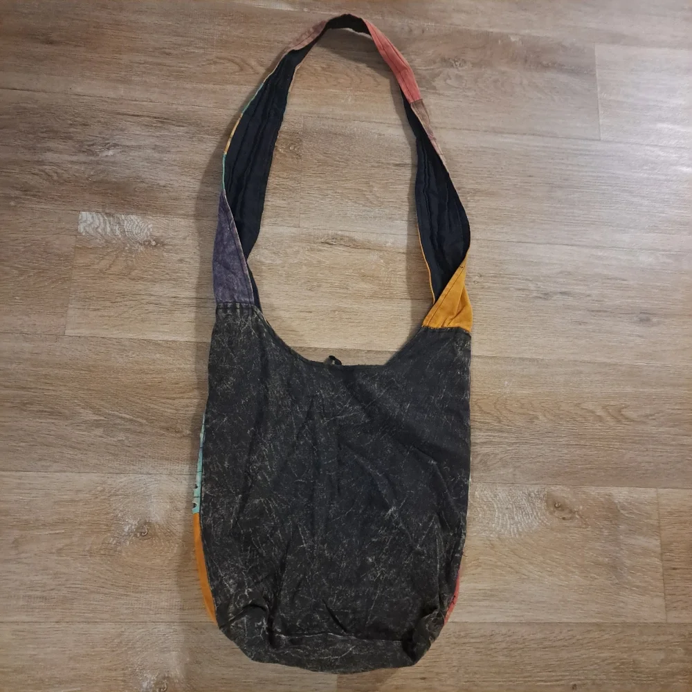 Hippie Boho Multicolored Patchwork Shoulder Crossbody Fabric Bag